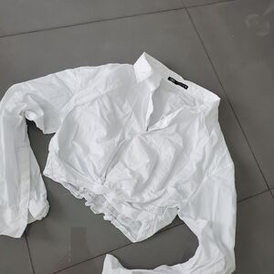 Zara white long sleeve women's blouse